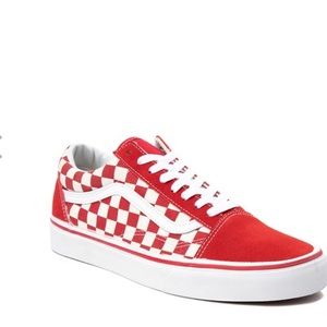 red and white checkered shoes